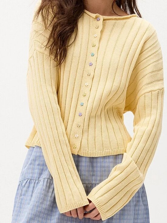 Things Between Sweaters - Things Between Pastel star buttons cardigan